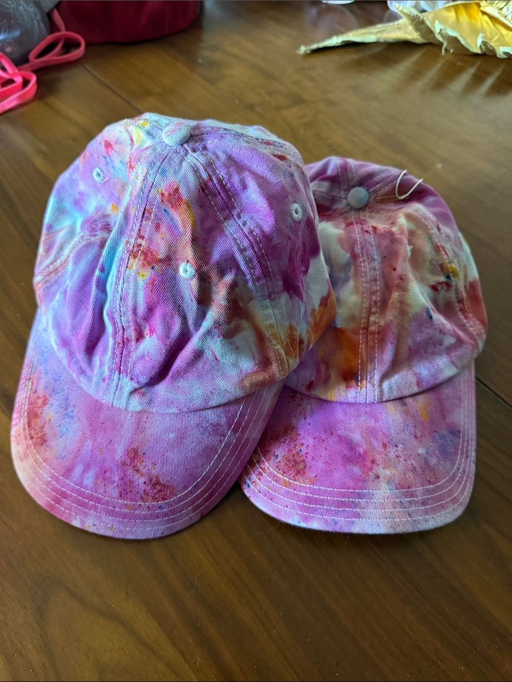 Tie-Dye Pink & Purple Baseball Cap Duo